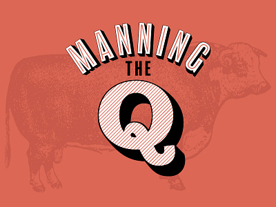 Manning The Q alberta barbeque bbq brand cook design logo mark meat