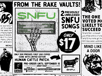 SNFU 7 Inch Single Promo comics crust graphics grunge punk snfu