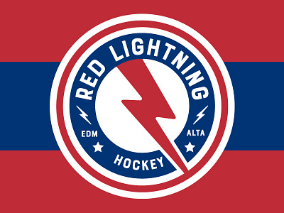Red Lightning Hockey bleu blanc et rouge blue brand hockey logo mark red white