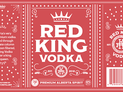 Red King Vodka Label brand crown king label logo red spirits vodka white