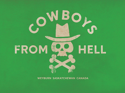 Cowboys From Hell brand cowboy design flatland hat icon identity illustration logo rural saskatchewan skull