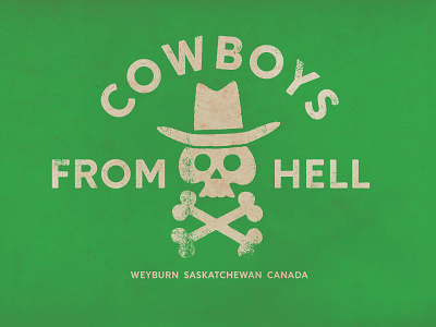 Cowboys From Hell brand cowboy design flatland hat icon identity illustration logo rural saskatchewan skull