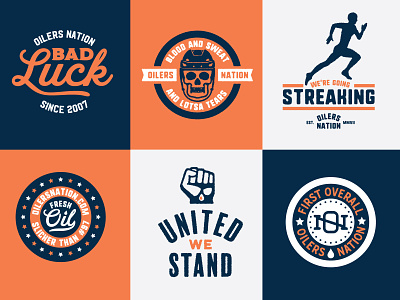 Oilers Nation alberta blogs blue brand branding edmonton hockey icon logo oilers orange puck skull