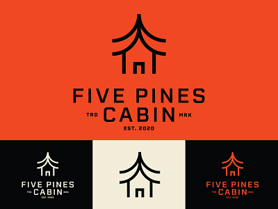 Five Pines alberta brand branding cabin edmonton icon identity logo outdoors