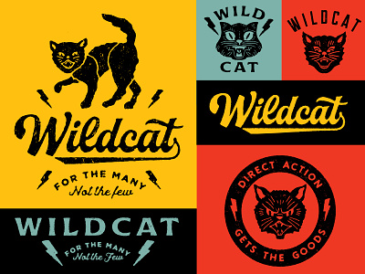 Wildcat Brand black brand branding cat icon identity logo red typogaphy wildcat yellow