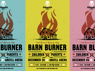 Rad Dads Barn Burner Poster blue brand branding design identity illustration pink poster punk typography yellow