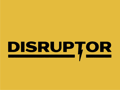 Buzzwords: Disruptor black brand branding buzzwords design disruptor identity logo marketing robot pizza yellow