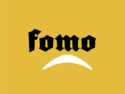 Buzzwords: FOMO (Fear Of Missing Out) black brand branding buzzwords design fear of missing out fomo identity logo marketing vector yellow