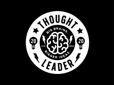 Buzzword: Thought Leader badge black brand branding buzzword design identity logo marketing thought leader vector