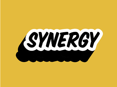 Buzzword: Synergy black brand branding buzzwords icon identity logo synergy vector yellow