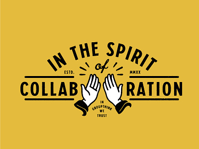 Buzzwords: In the Spirit of Collaboration brand branding collaboration high five identity logo spirit vector yellow