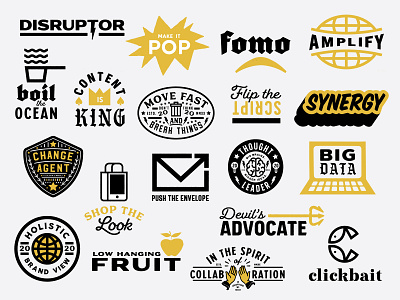 BUZZWORDS brand branding business buzzwords design identity jargon logo marketing vector