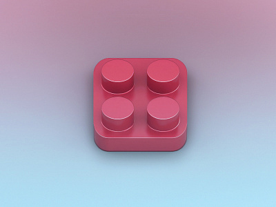 Lego part icon 3d icon lego modeling skeumorphism vizualization