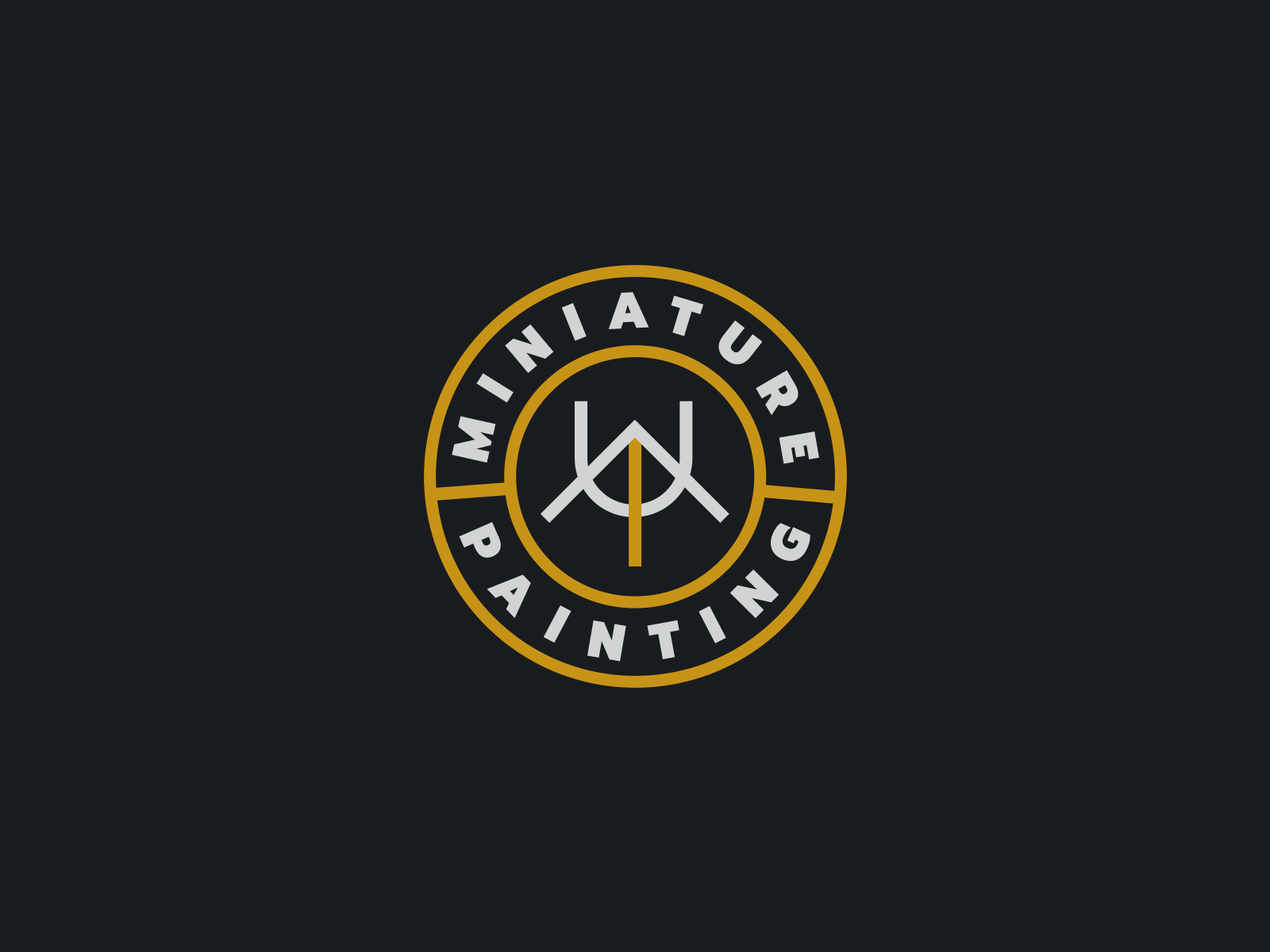 A new logo for Warhammer 40k custom miniatures store brand design branding graphic design lines logo logotype medal minimalism tex text typography