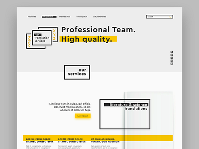 Translation Agency landing page + logo brand design design landing logo logotype minimalism page services text translation typography ui web
