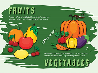 Flyer Fruits and Vegetables adobe design flyer flyers food fruit fruits graphic design health healthy illustration illustrator vector vegetable vegetables