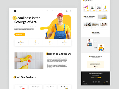 Cleanr - Clean Service Landing Page home service landing page landing page design product design ui ui design uiux uiux design ux web design