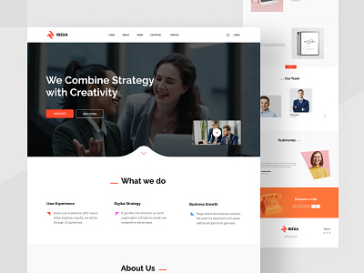 RIEXA - Creative Agency Landing Page agency corporate creative creative agency figma landing page landing page design product design template theme ui design uiux design user interface design web design website website design