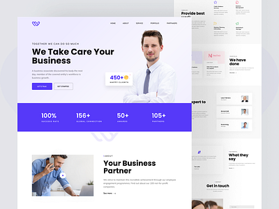 Winco - Corporate Landing Page agency business corporate creative landing page landing page design minimal product design startup template theme ui design uiux design ux web web design website