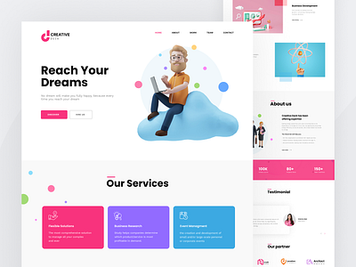 Creative Deck - Creative Agency Landing Page agency business corporate creative landing page landing page design product design template theme ui design uiux design ux design web design website