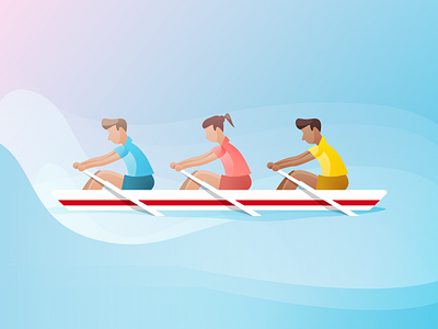 Rowing Illustration app branding crew design illustration rowers rowing sketch ui ux vector