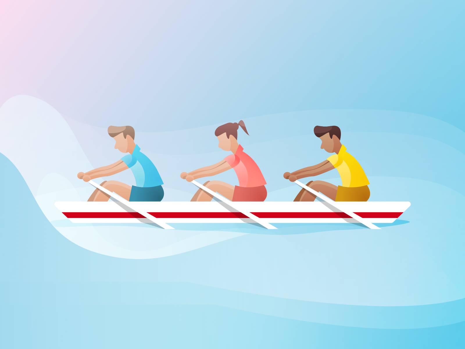 Rowing Illustration by Geoff Nelowet on Dribbble