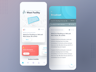 Safety App app branding broadcast community design mobile safety security sketch thread ui ux vector