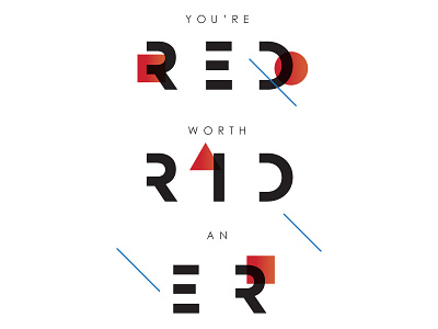 Red Rider Creative Skateboard Deck layout minimalism typography