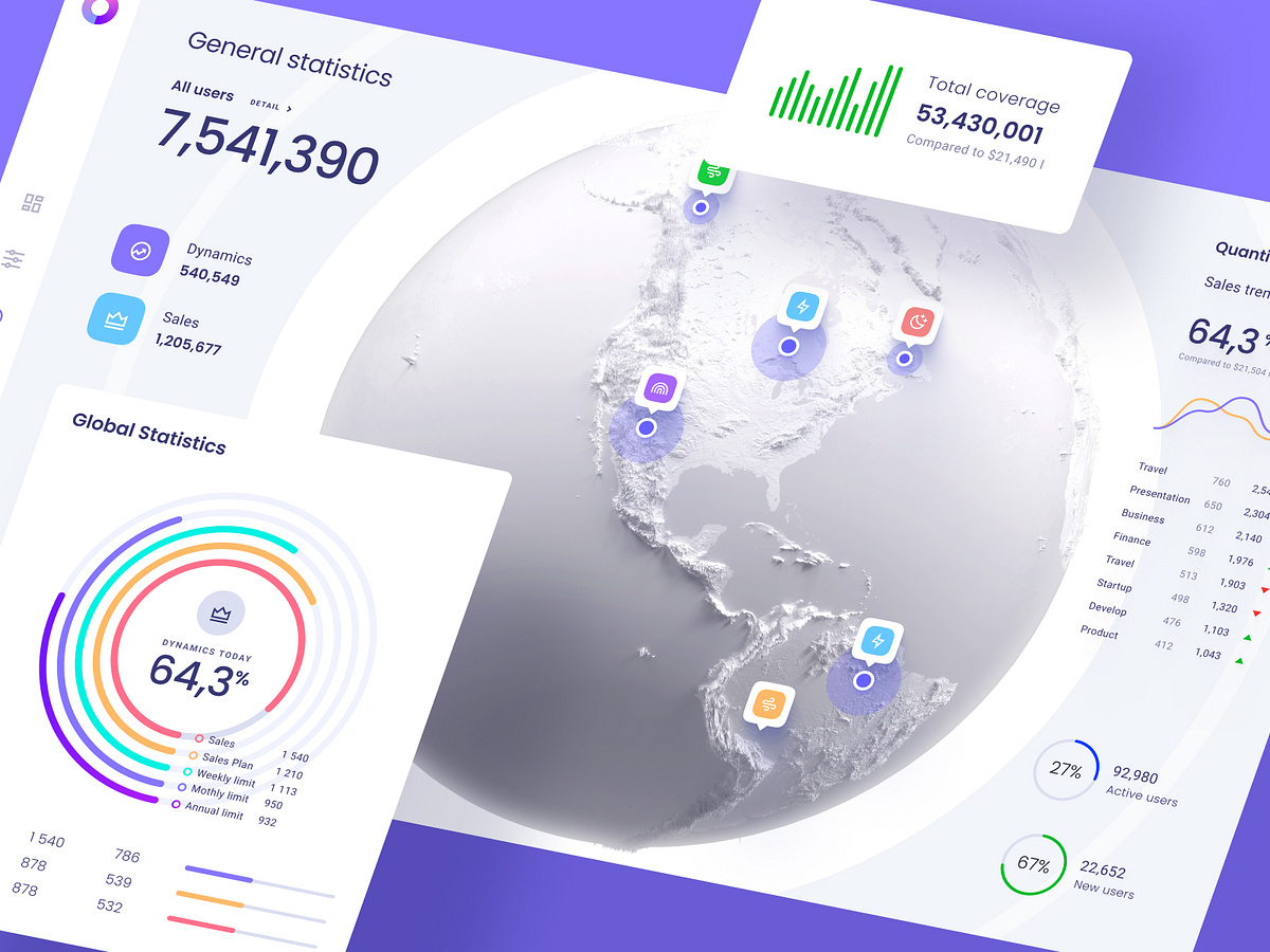 Orion UI kit - Data map infographic by Alien pixels for Setproduct on ...