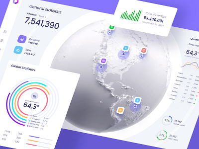Orion UI kit - Data map infographic analytics chart chart dashboard data dataviz desktop orion product statistic template web world
