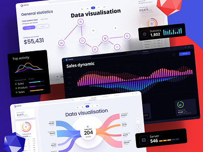 Orion UI kit - Charts templates & infographics in Figma analytic app big data column chart dark theme dashboard data science desktop inforgrahic light theme line chart presentation product saas screen service statistic ui kit uidesign ux