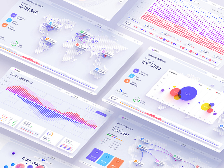 Data visualisation template / map infographic by Alien pixels for ...