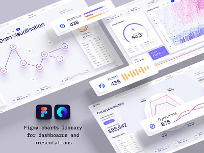 Templates of widgets and charts for presentations / dashboards amazon analytics analytics chart cloud components data dataviz free infographic kit library neuro neuron product saas science statistic template template design templates
