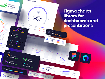 Figma charts library for dashboards and presentation app chart components dashboard data vusialisation dataviz design library design system figma infographic neurosciense presentation saas template widgets