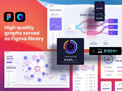 Charts templates & infographics in Figma analytic analytics chart application chart components dashboard data visualisation design library desktop develop figma library graphs infographic presentation presentation design product statistic system template widgets