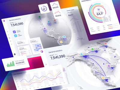 Orion UI kit - Data map visualization app chart dashboard dataviz desktop local map mapping maps neuroscience planet presentation product space statistic summary template total