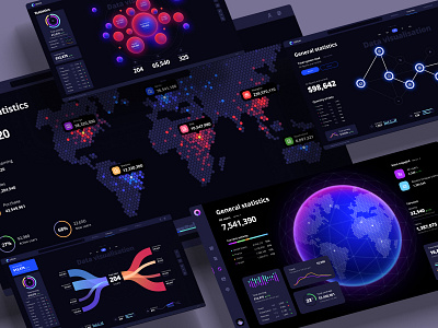 Dark mode dataviz templates and widgets for business and present analytic app components dark mode dashboard data vusialisation dataviz desktop develop presentation product service statistic template widgets