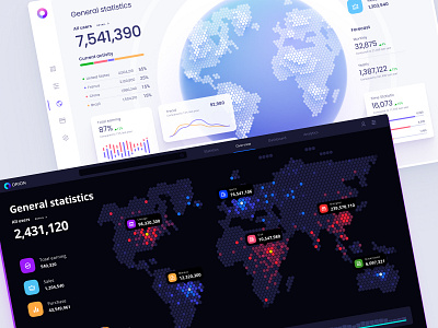 Template of data visualization on the world map by Alien pixels for ...
