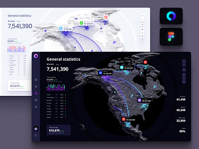 Visualization of connections on a 3D map for your projects