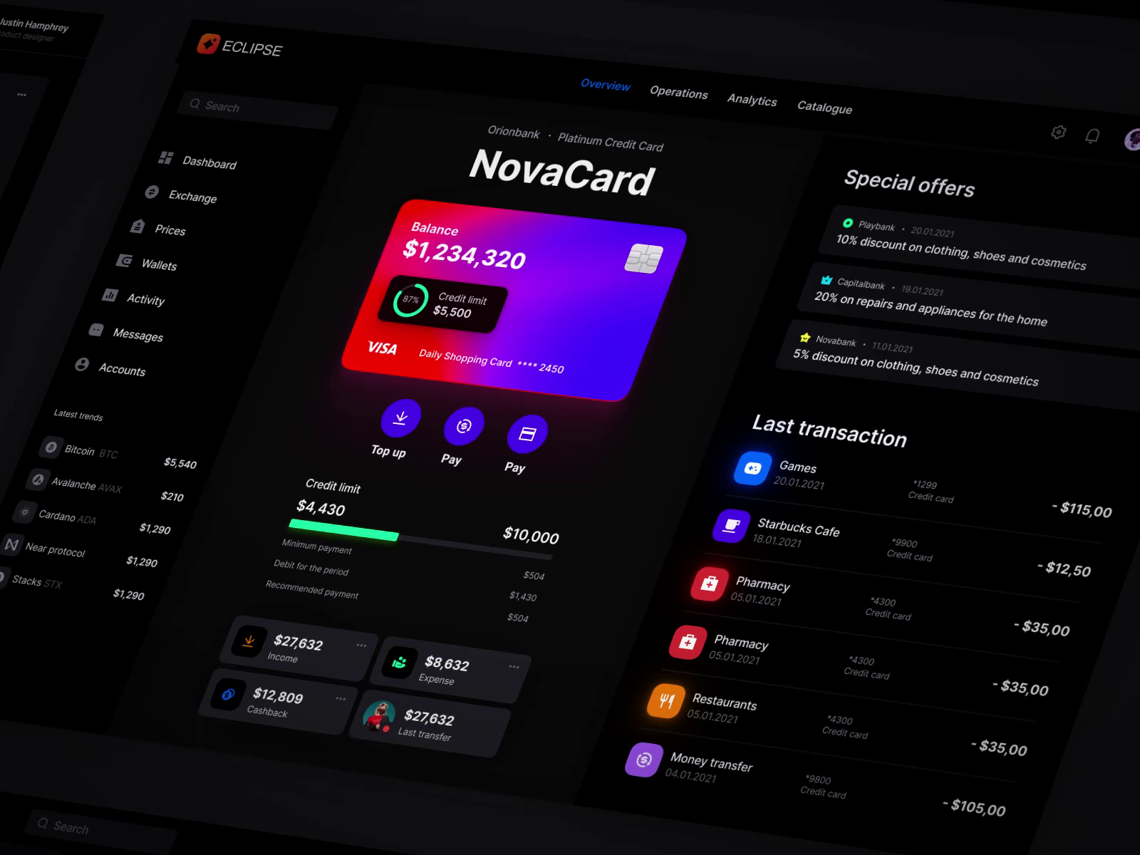 Eclipse - Figma dashboard UI kit for data design web apps
