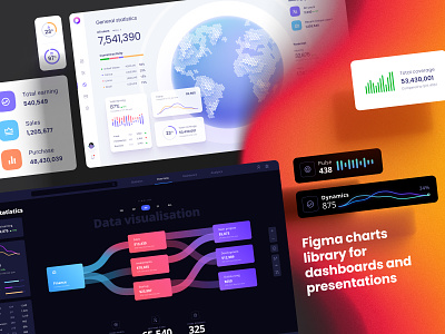 Orion UI kit - Charts templates & infographics in Figma analytics app big data charts components dashboard dataviz desktop dev develop figma library global globe graph hex infographic planet saas statistic template