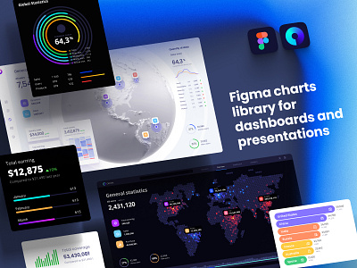 Orion UI kit - Charts templates & infographics in Figma desktop