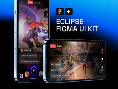 Eclipse - Figma dashboard UI kit for data design web apps blogger chart cyber cybersport dashboard dataviz design desktop esport game gaming illustration infographic star statistic stream streaming template tournament twitch