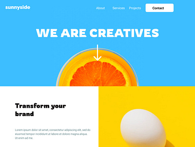 Sunnyside Landing page design ui webdesign