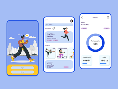 Mobile app for your personal trainings 3d animation app branding design design app e commerce graphic design illustration likes logo mobile mobile app personal trainings shot sport sport app ui uiux ux