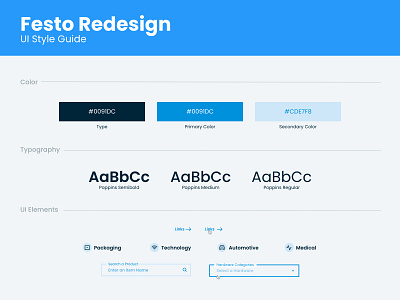Festo UI Style Guide adobe color corporate design elements guide modern redesign style technology typography ui website xd