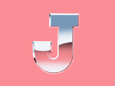 Chrome J for 36 Days of Type 36daysoftype capital chrome design j letter lettering pink procreate procreate app rose quartz serenity type typography