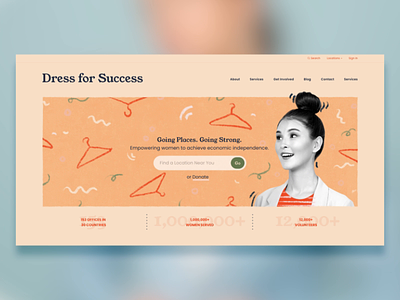 Dress for Success in Motion adobe adobe xd adobexd after effects animation charity design donate donation illustration landing page procreate redesign typography ui ui animation web website xd youngserif
