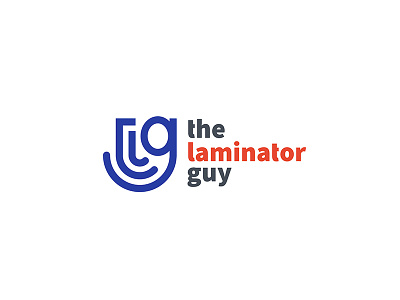 Logo Design: The Laminator Guy branding design face laminator logo mark office orange typography