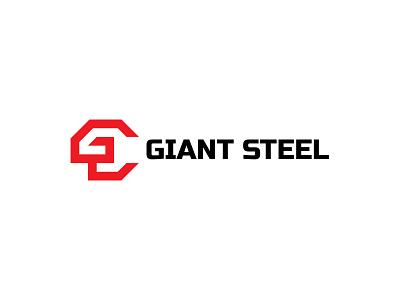 GIANT STEEL LOGO | Steel Company Logo branding design design logo flat design flat logo graphic design icon logo red simple logo steel steel company logo